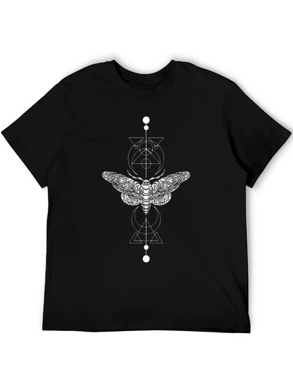 Camiseta Negra con Diseño de Polilla Geométrica