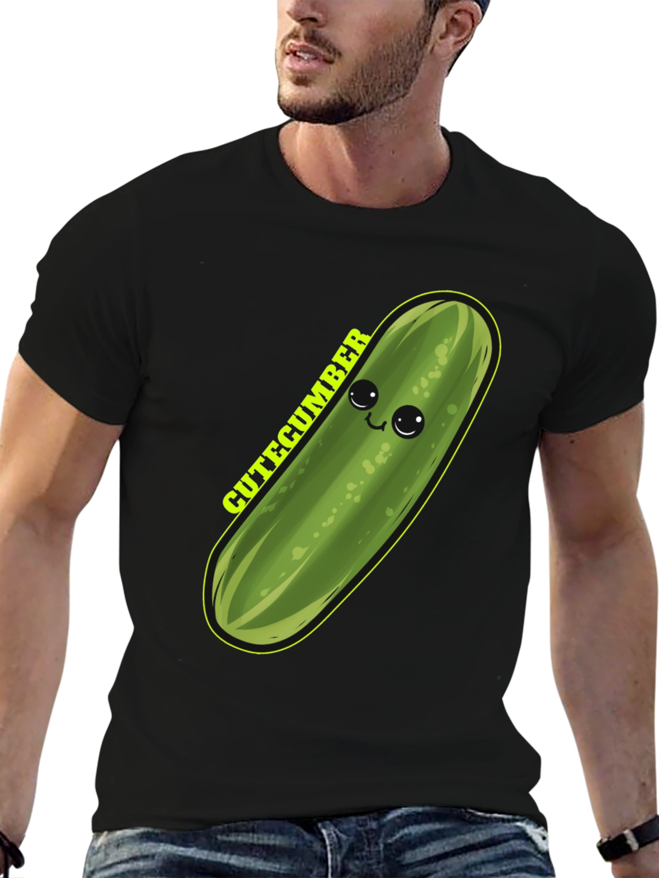 Camiseta Negra Cutecumber Kawaii