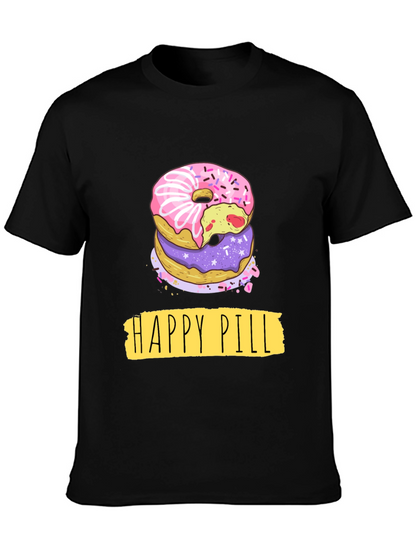 Camiseta Negra Donas Happy Pill