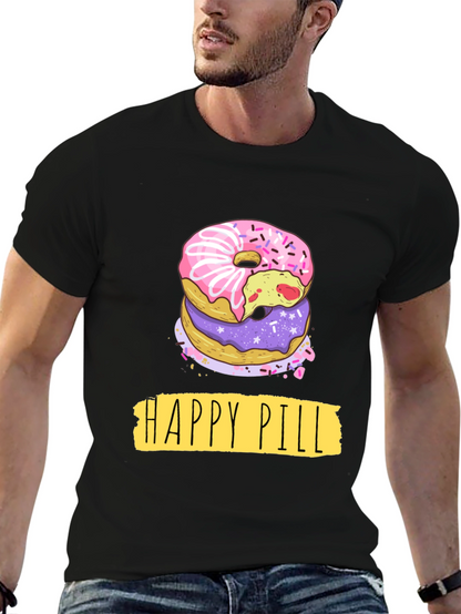 Camiseta Negra Donas Happy Pill