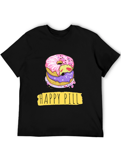 Camiseta Negra Donas Happy Pill