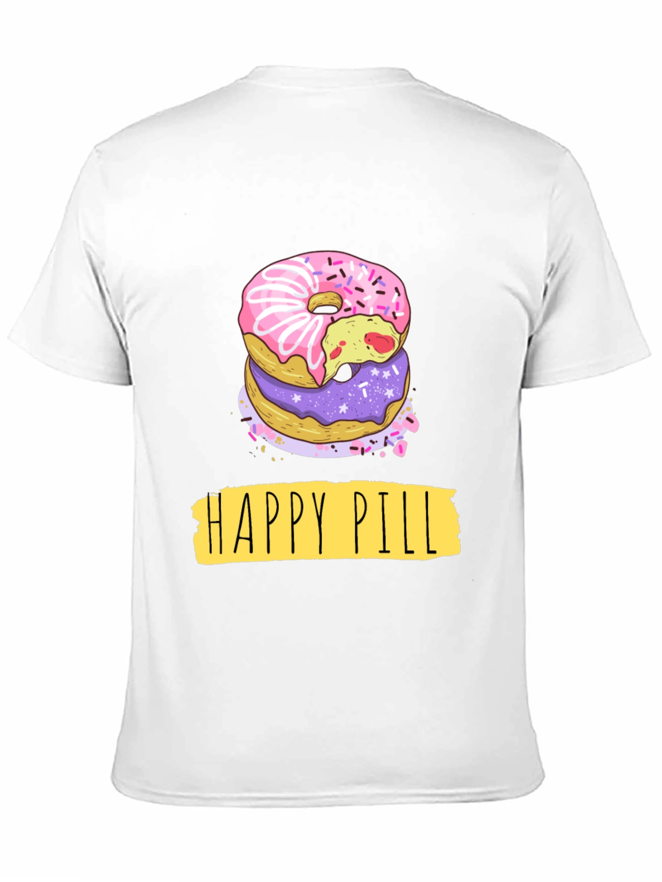 Camiseta Negra Donas Happy Pill