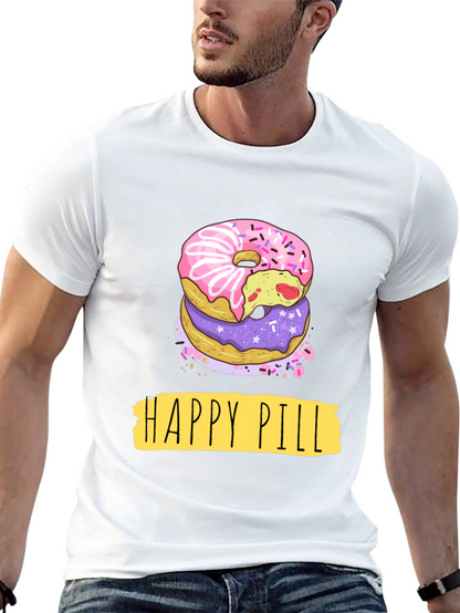 Camiseta Negra Donas Happy Pill