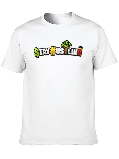 Camiseta Negra Estilo Urbano Stay Hustling