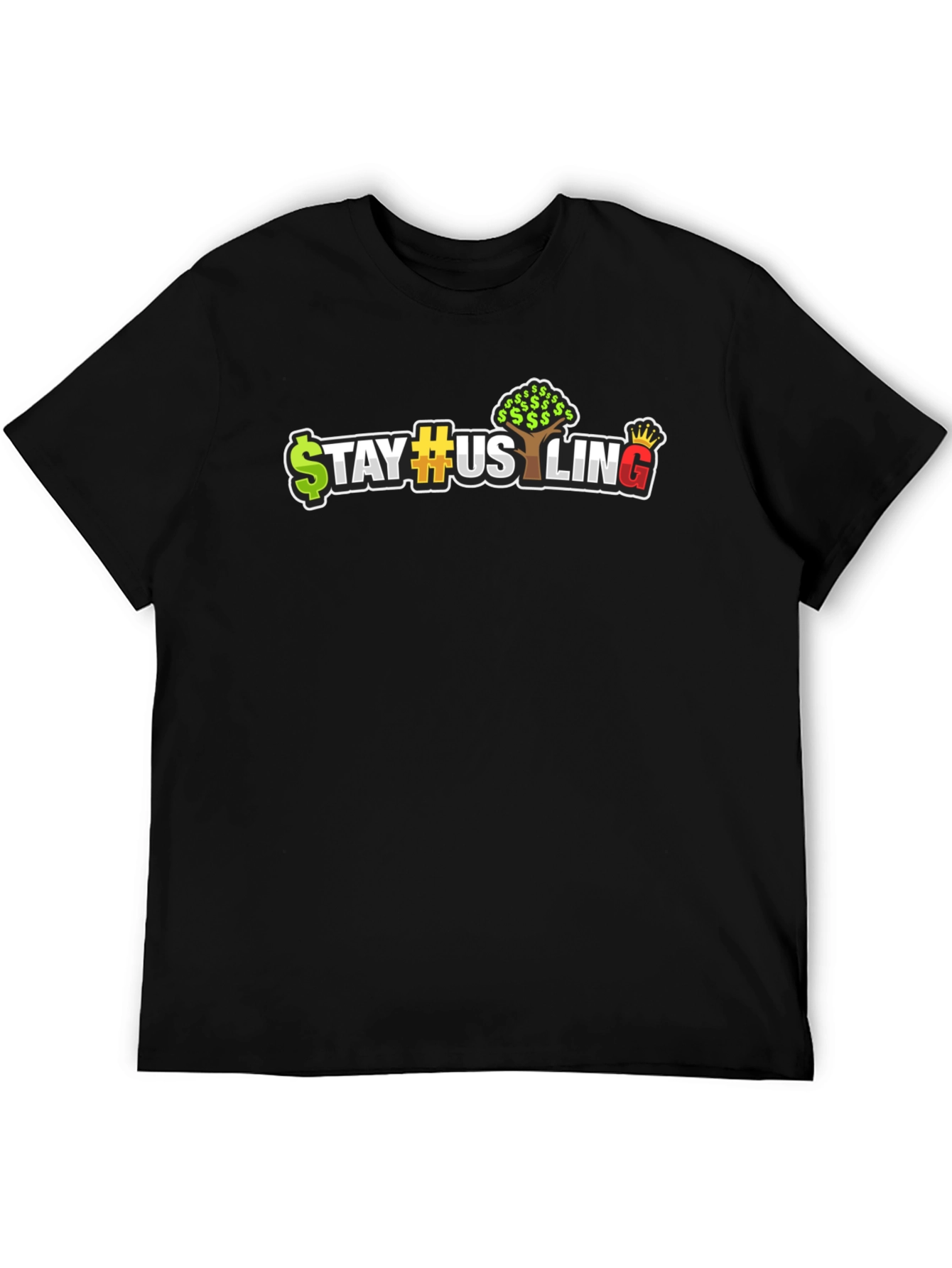 Camiseta Negra Estilo Urbano Stay Hustling