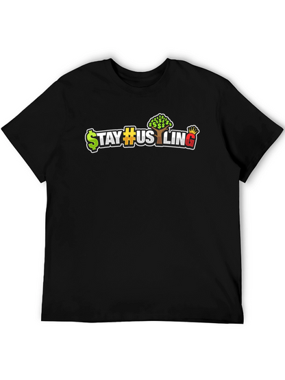 Camiseta Negra Estilo Urbano Stay Hustling