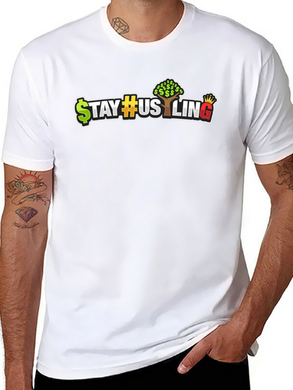 Camiseta Negra Estilo Urbano Stay Hustling