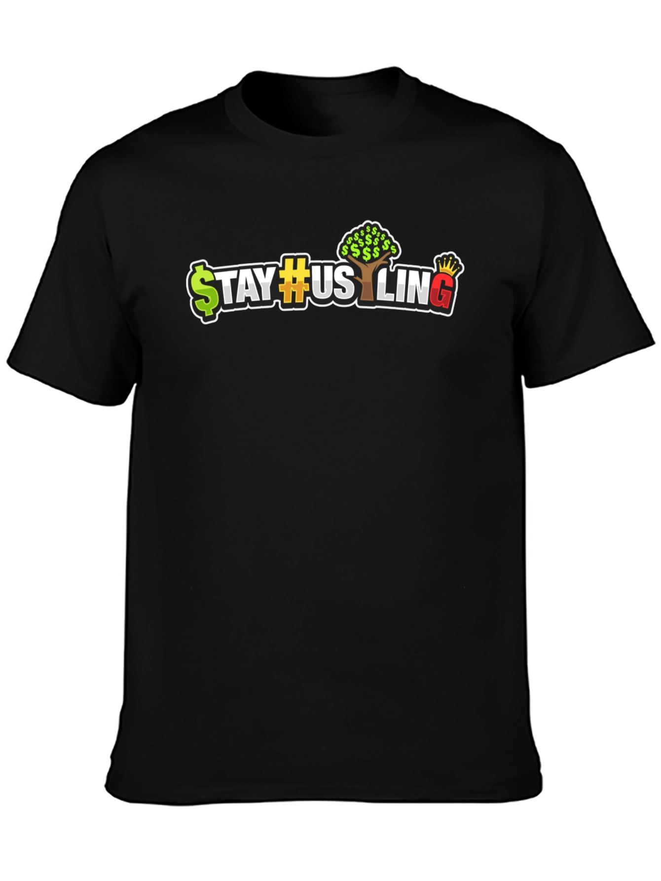 Camiseta Negra Estilo Urbano Stay Hustling