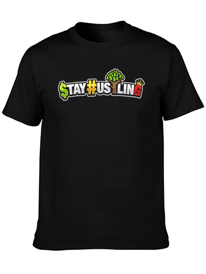 Camiseta Negra Estilo Urbano Stay Hustling