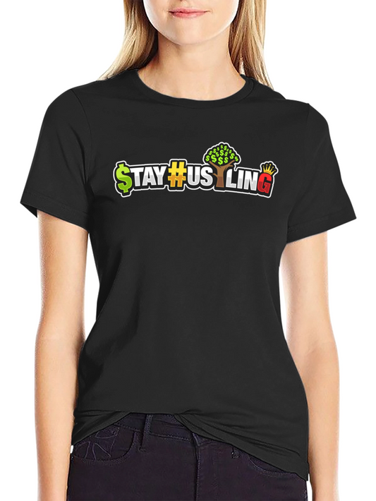Camiseta Negra Estilo Urbano Stay Hustling