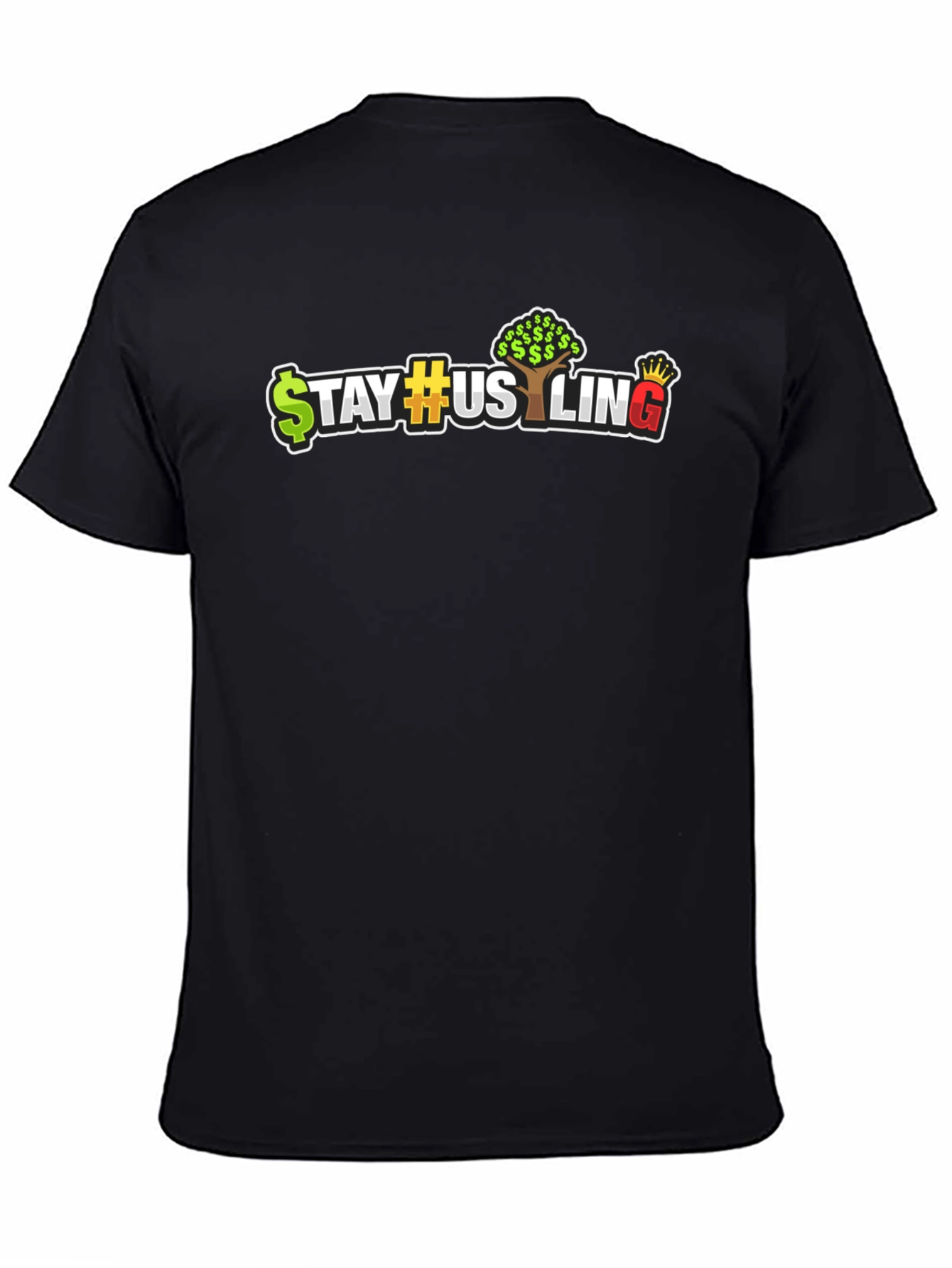 Camiseta Negra Estilo Urbano Stay Hustling