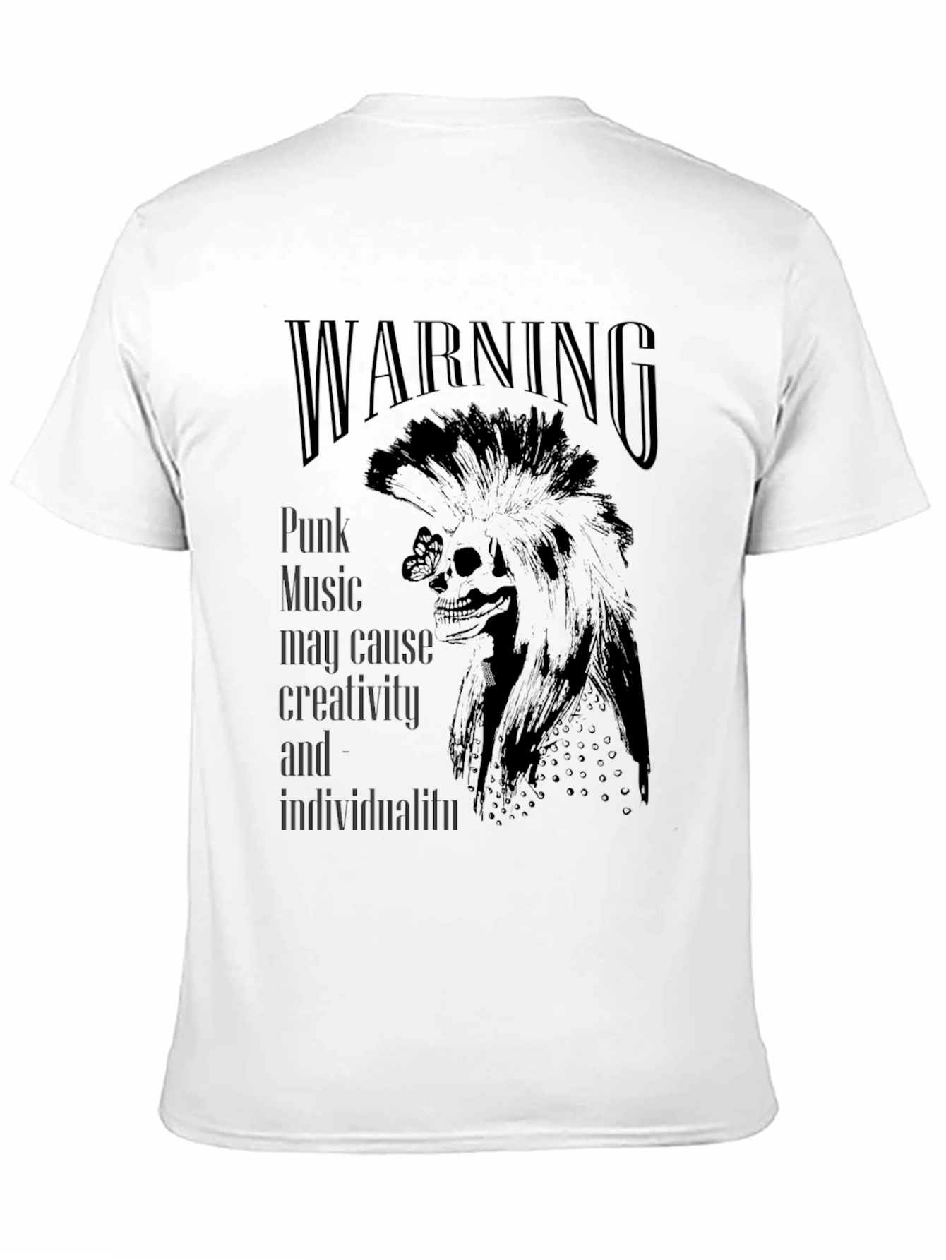 Camiseta Negra Warning Punk Music