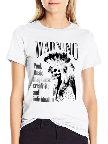 Camiseta Negra Warning Punk Music