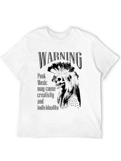Camiseta Negra Warning Punk Music
