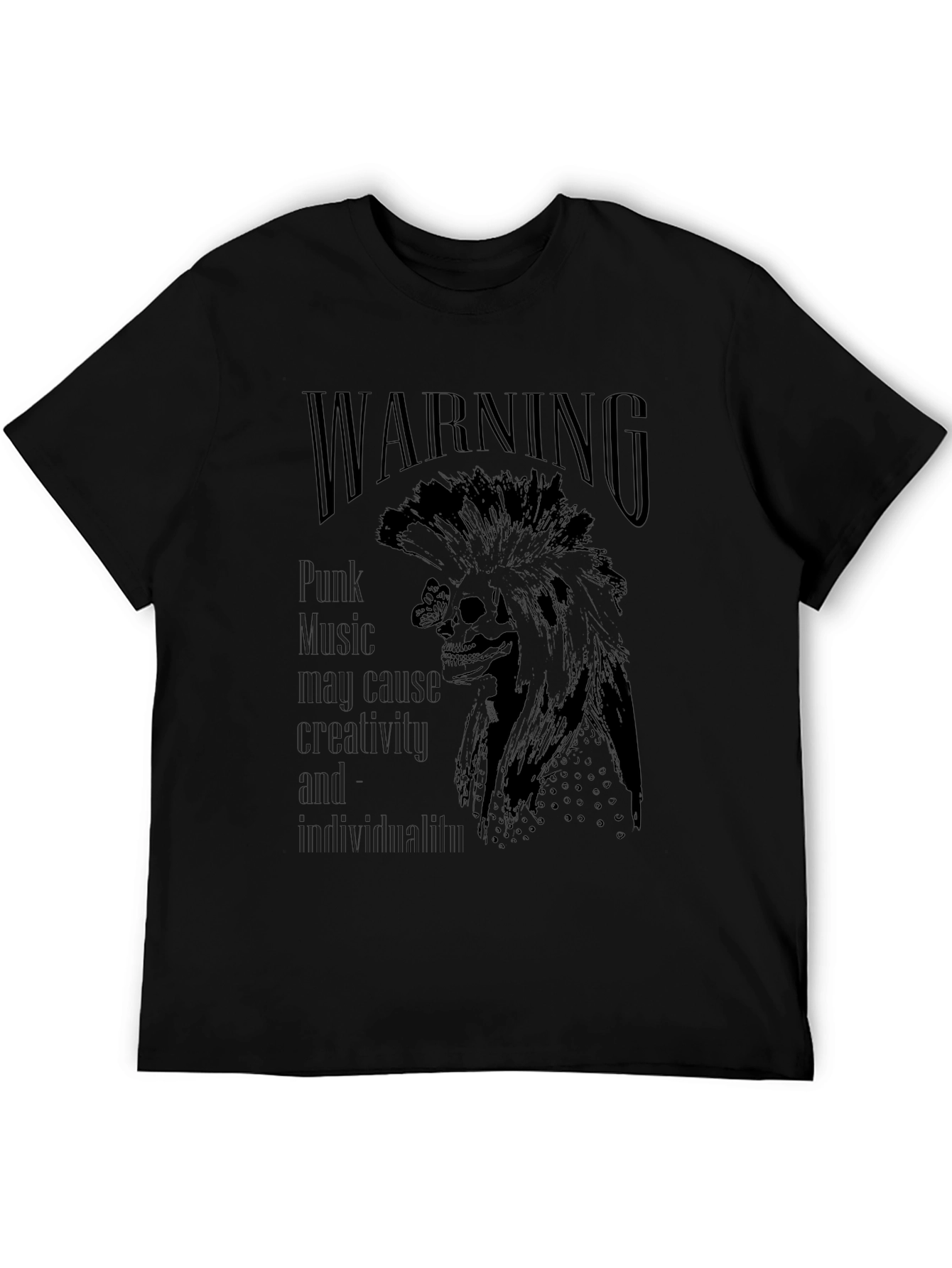 Camiseta Negra Warning Punk Music