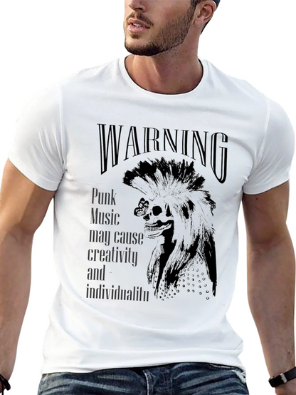 Camiseta Negra Warning Punk Music