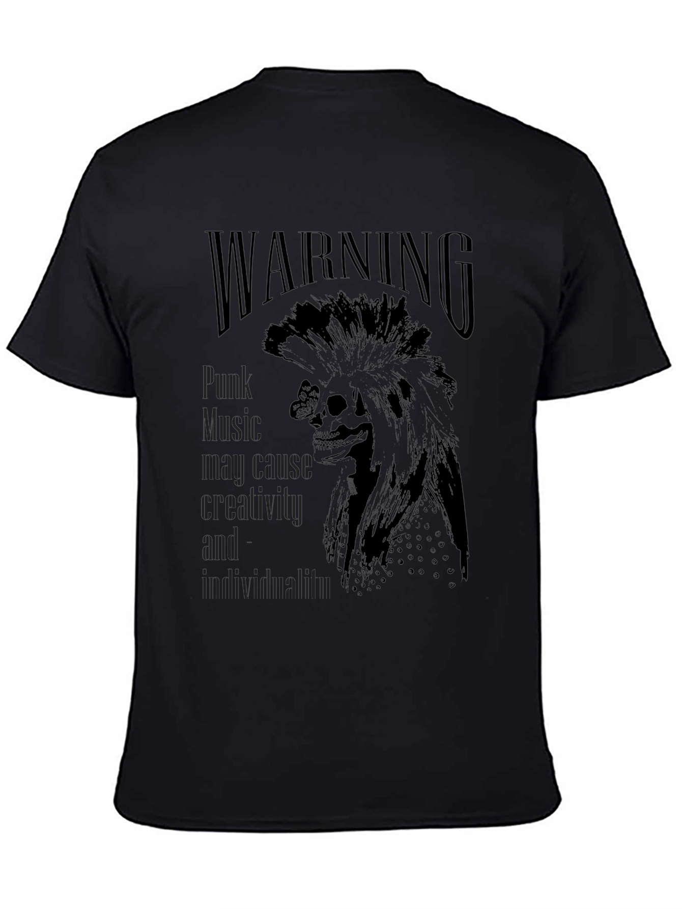 Camiseta Negra Warning Punk Music