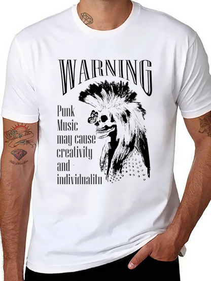 Camiseta Negra Warning Punk Music