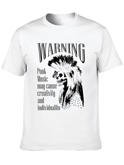 Camiseta Negra Warning Punk Music