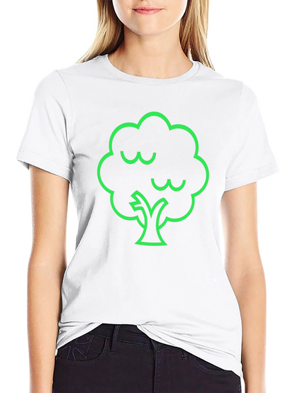 Camiseta Negra con Diseño de Árbol Verde
