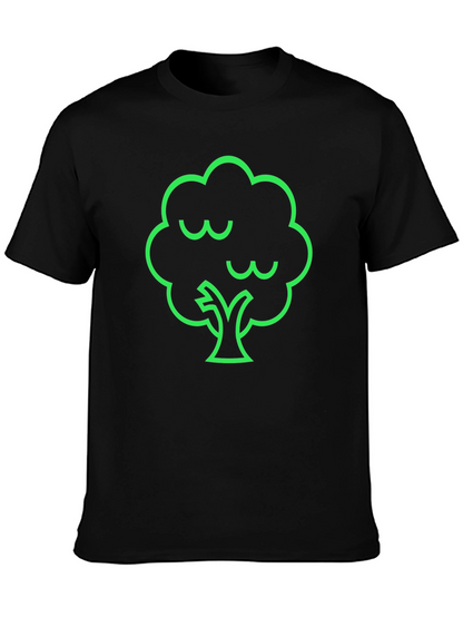 Camiseta Negra con Diseño de Árbol Verde