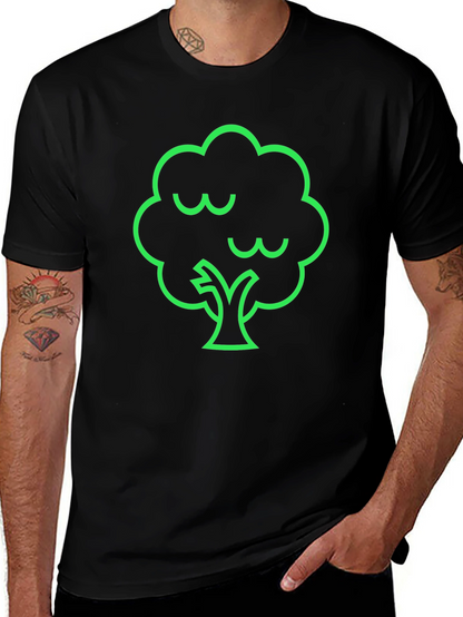 Camiseta Negra con Diseño de Árbol Verde