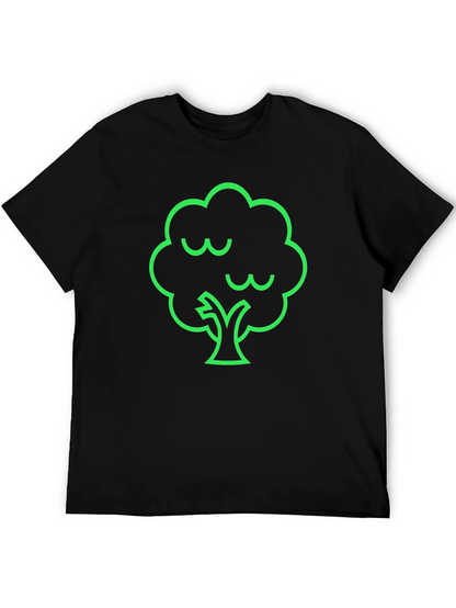 Camiseta Negra con Diseño de Árbol Verde