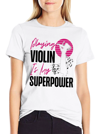Camiseta Negra Violinista Superpoder