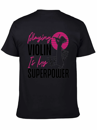 Camiseta Negra Violinista Superpoder