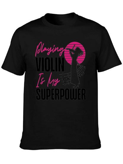 Camiseta Negra Violinista Superpoder