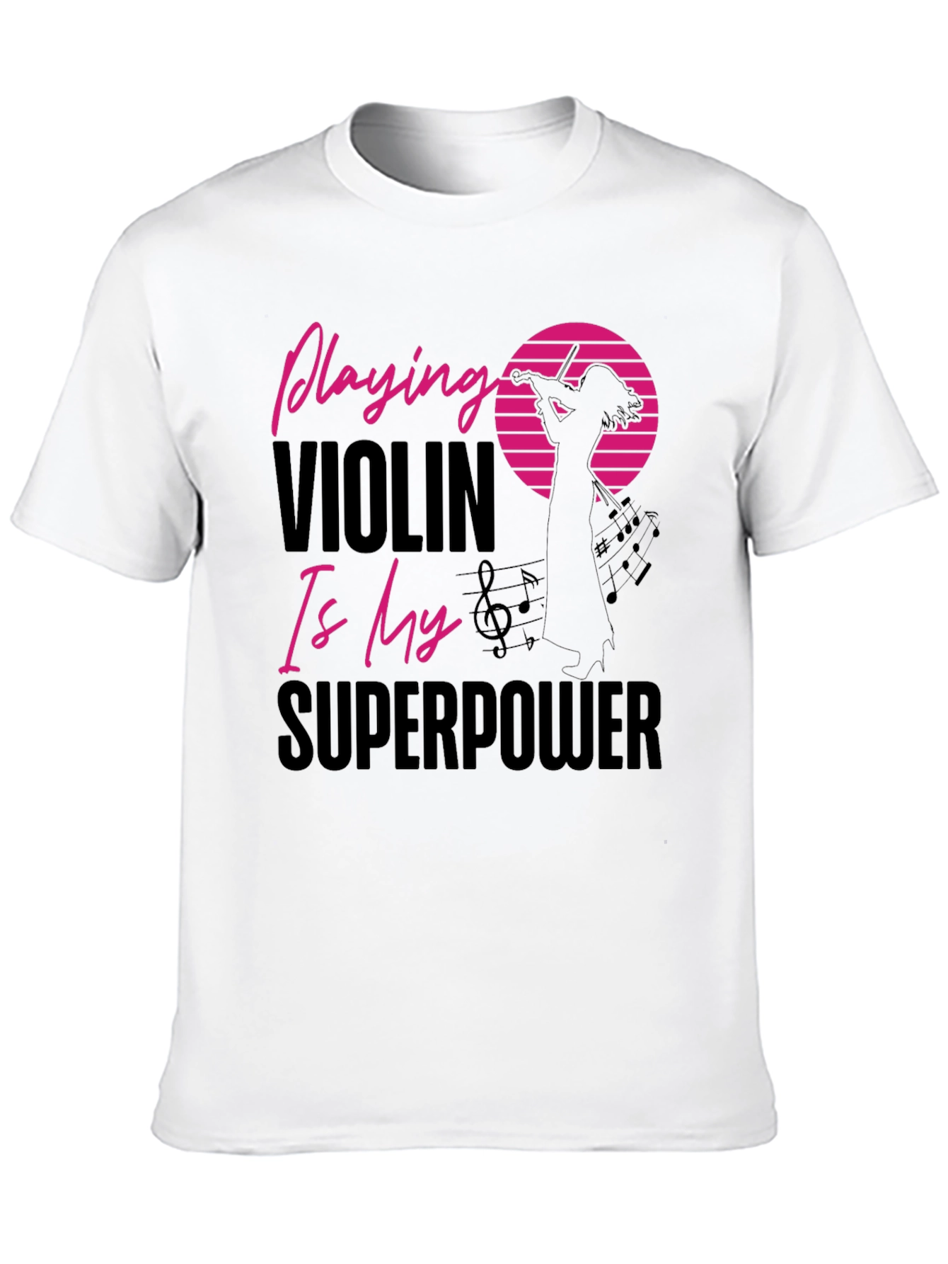 Camiseta Negra Violinista Superpoder