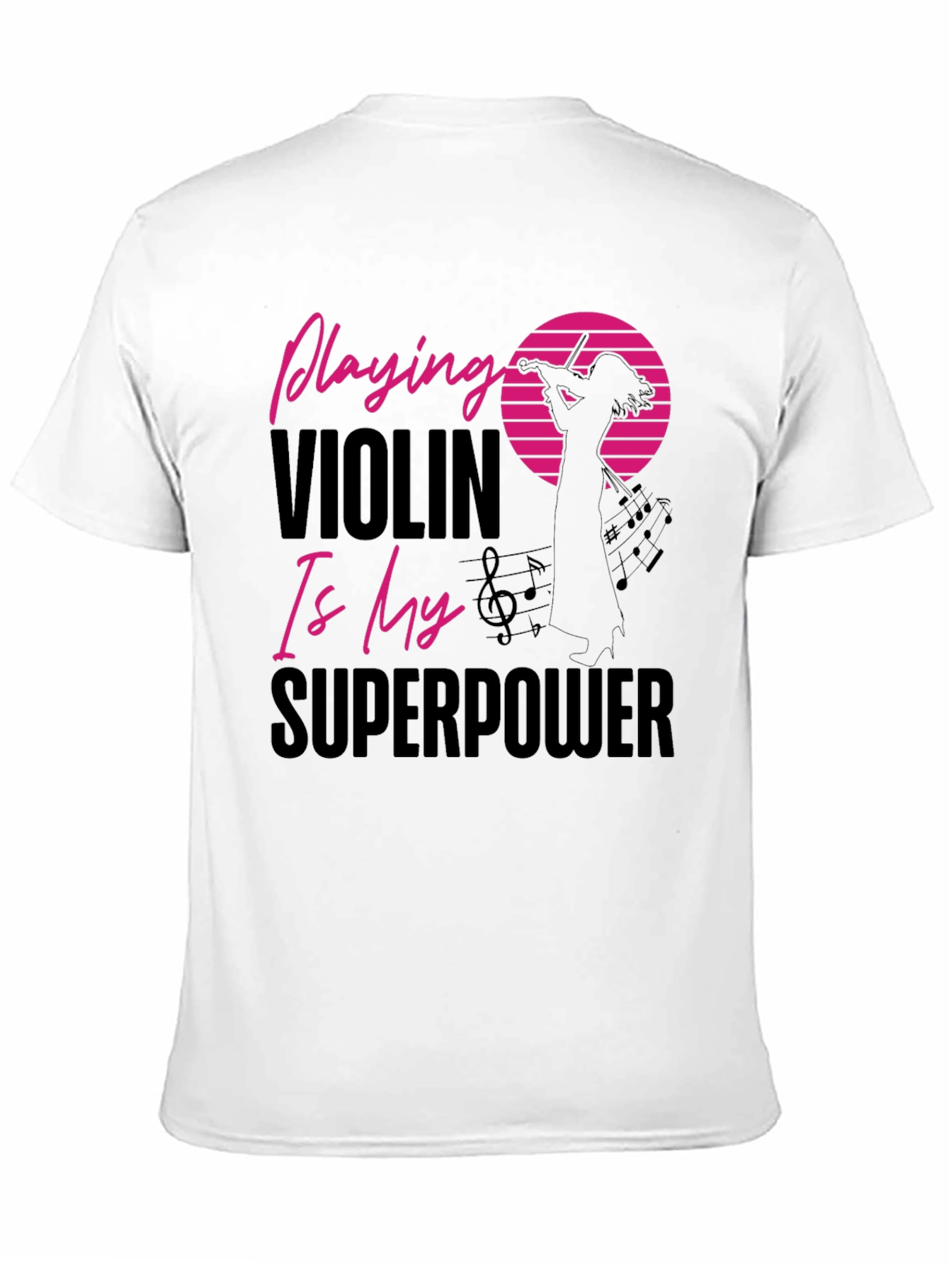 Camiseta Negra Violinista Superpoder