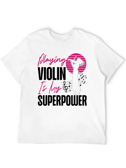Camiseta Negra Violinista Superpoder