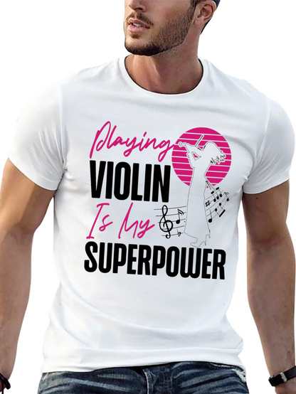 Camiseta Negra Violinista Superpoder