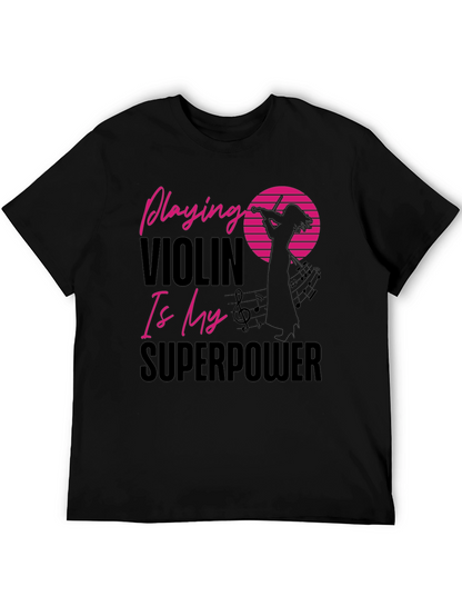 Camiseta Negra Violinista Superpoder