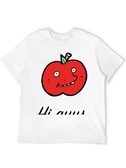 Camiseta Negra con Diseño de Manzana Animada