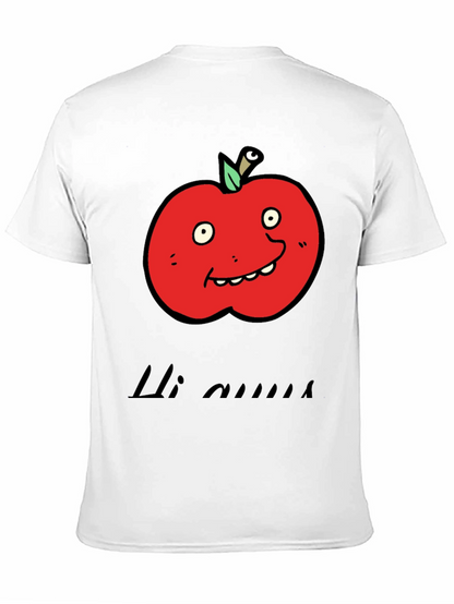 Camiseta Negra con Diseño de Manzana Animada