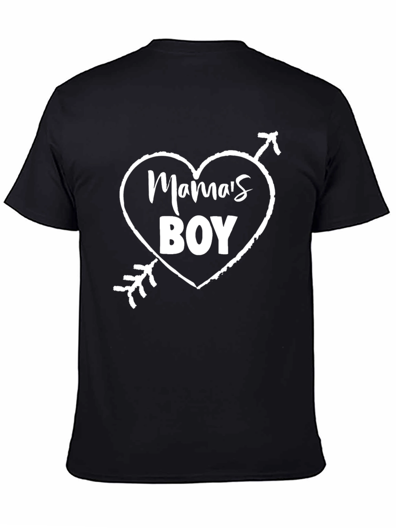 Camiseta Negra Mamas Boy Corazón Flechado