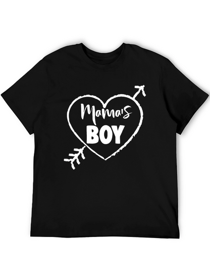 Camiseta Negra Mamas Boy Corazón Flechado
