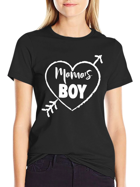 Camiseta Negra Mamas Boy Corazón Flechado
