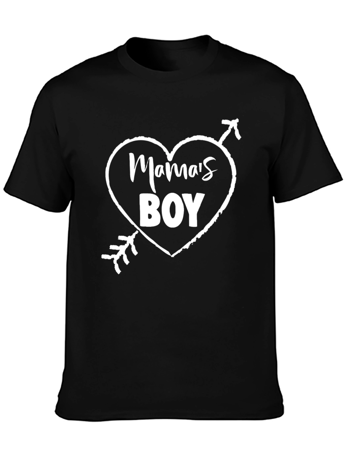 Camiseta Negra Mamas Boy Corazón Flechado