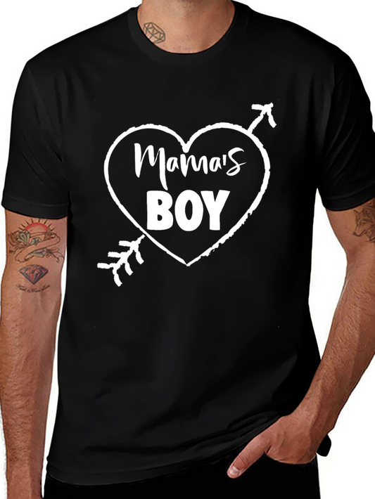 Camiseta Negra Mamas Boy Corazón Flechado