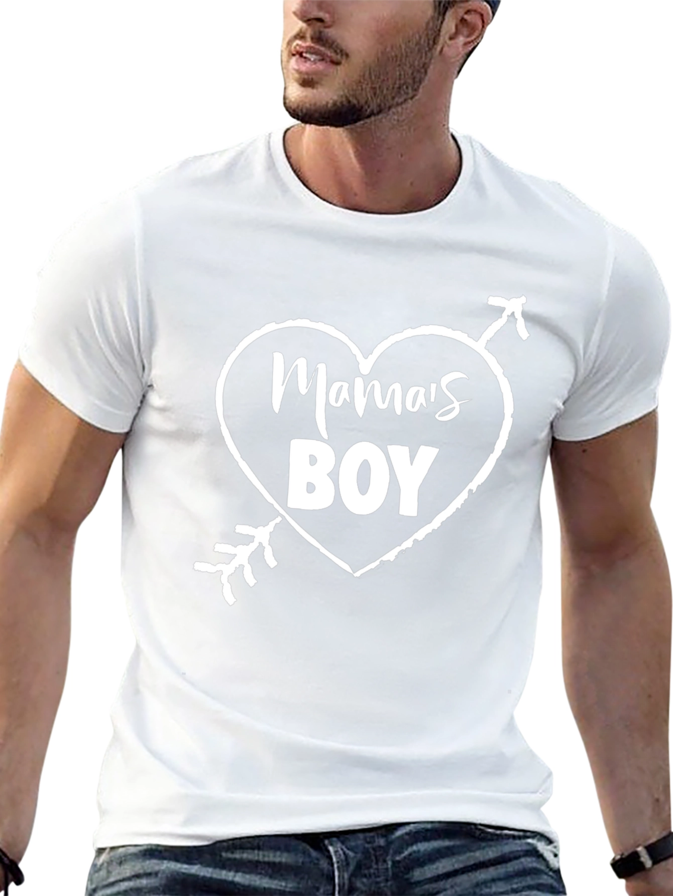 Camiseta Negra Mamas Boy Corazón Flechado