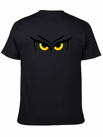 Camiseta Negra con Diseño Ojos de Búho