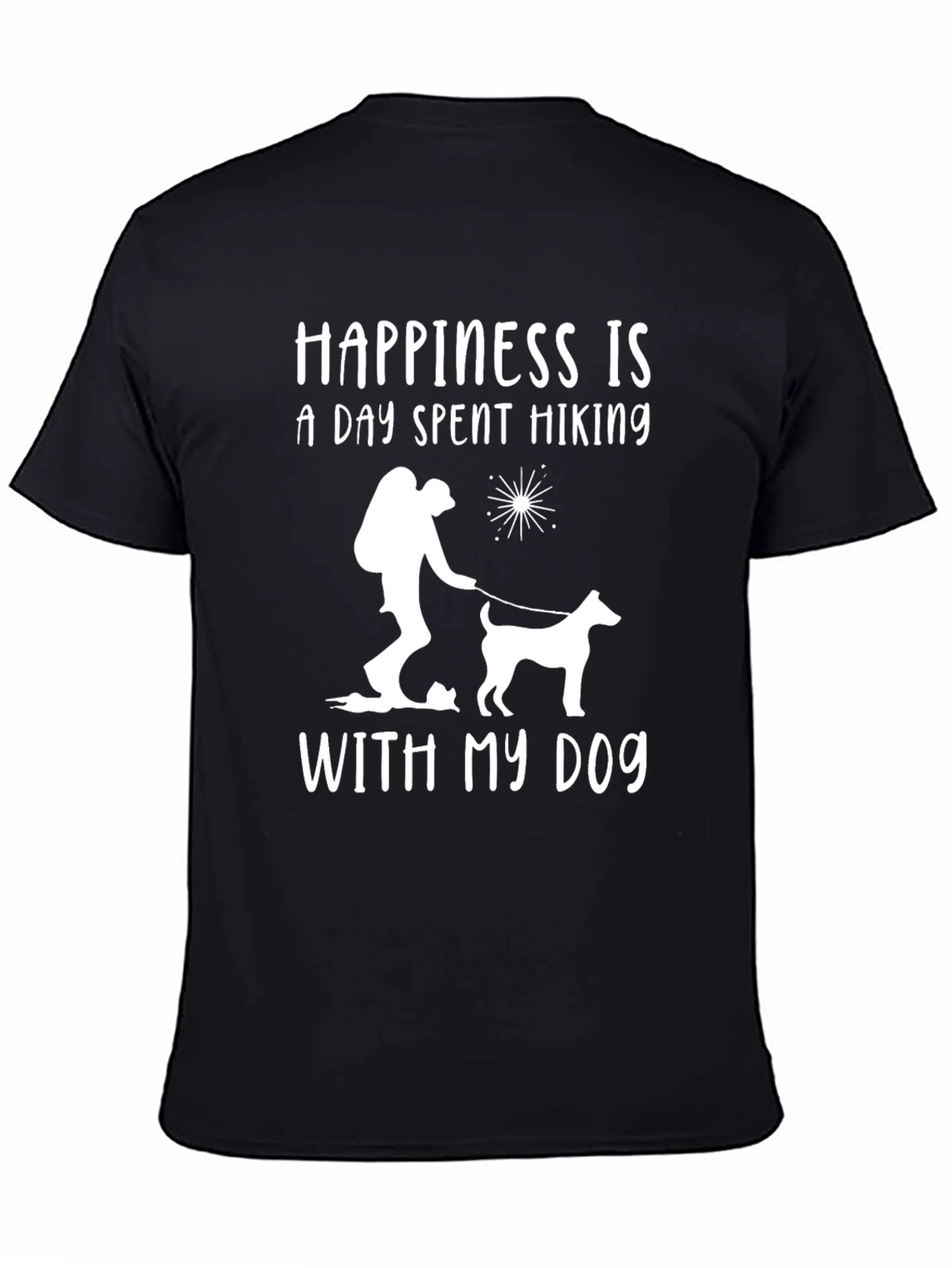 Camiseta Negra: Felicidad es Senderismo con Mi Perro