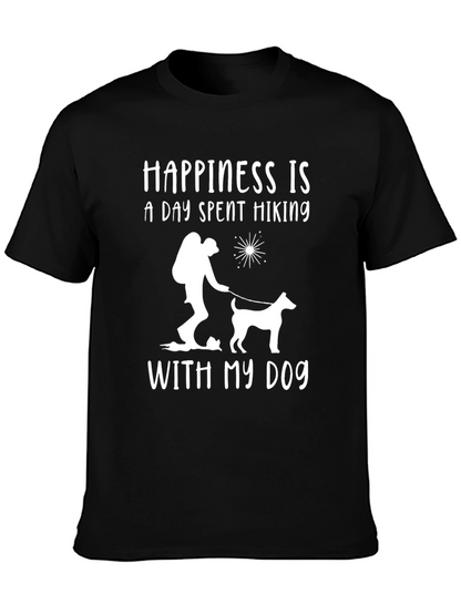 Camiseta Negra: Felicidad es Senderismo con Mi Perro