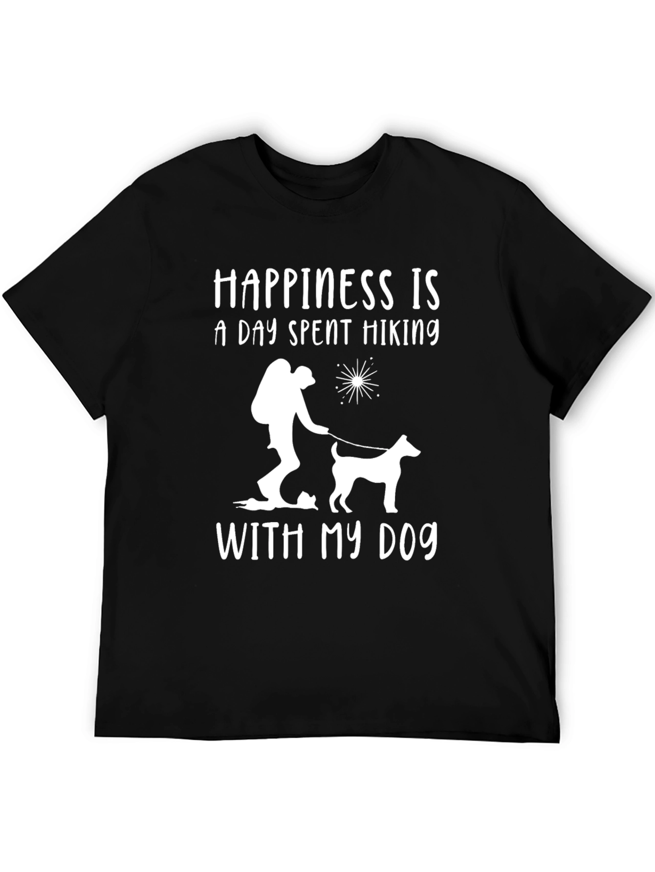 Camiseta Negra: Felicidad es Senderismo con Mi Perro