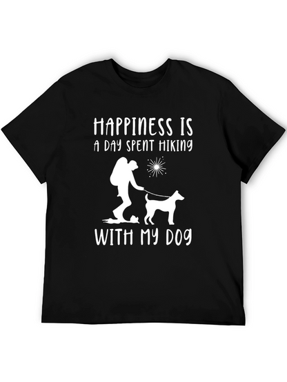 Camiseta Negra: Felicidad es Senderismo con Mi Perro