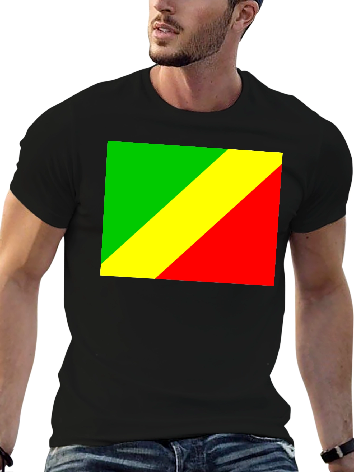 Camiseta Negra con Bandera Congo