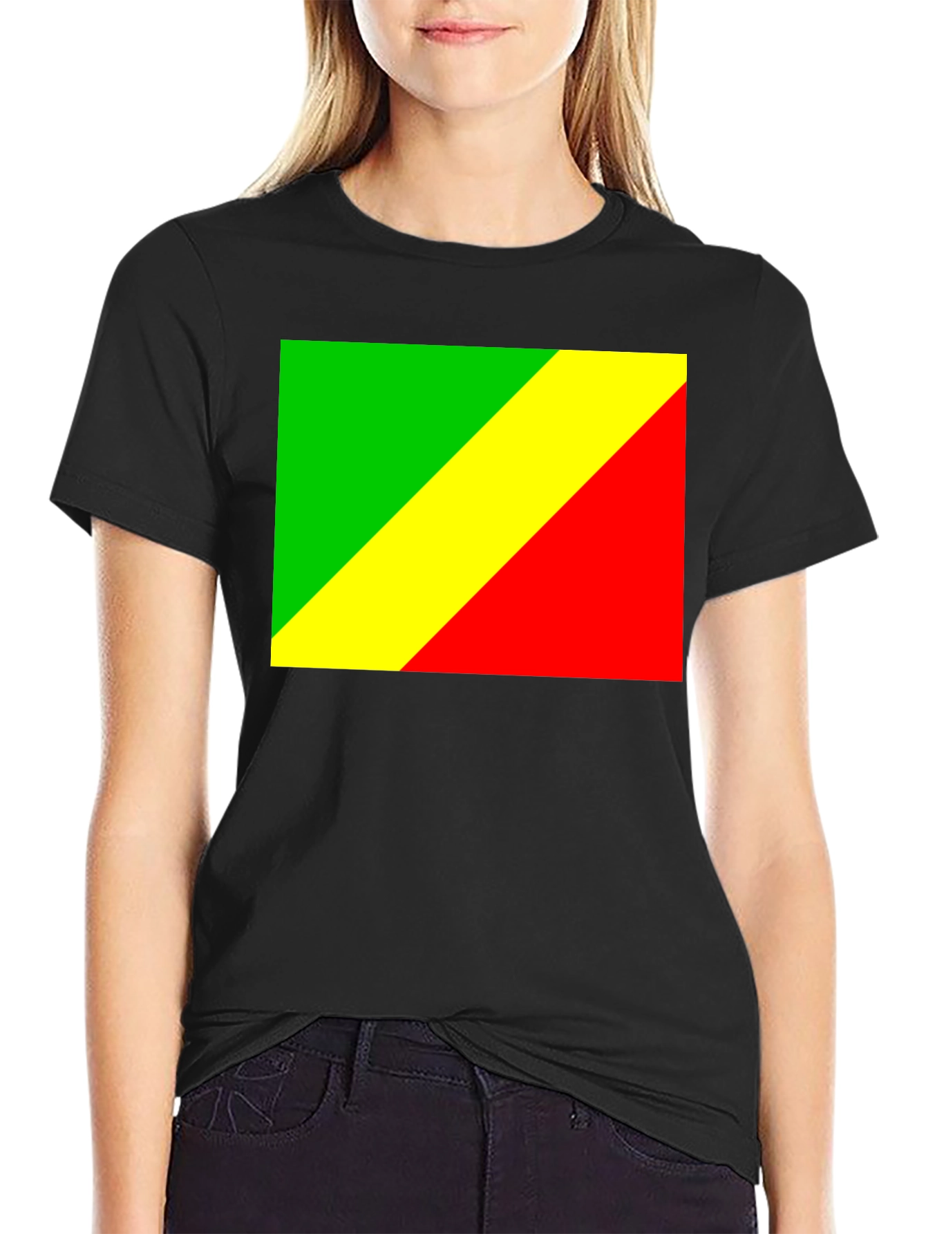 Camiseta Negra con Bandera Congo